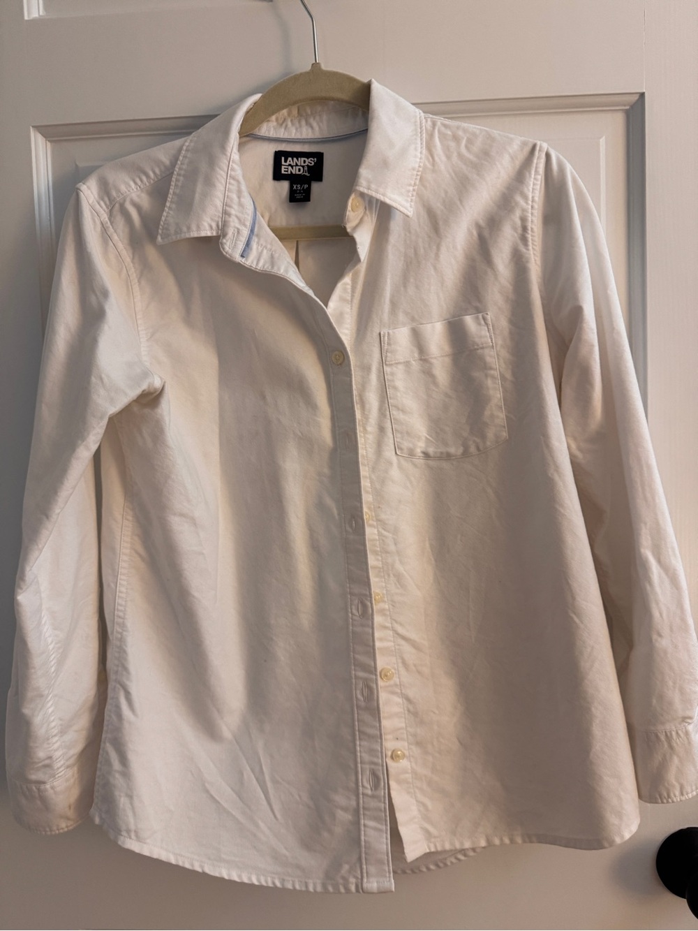 Land’s End White Classic Button-Down Women’s Oxford 100% Cotton Shirt